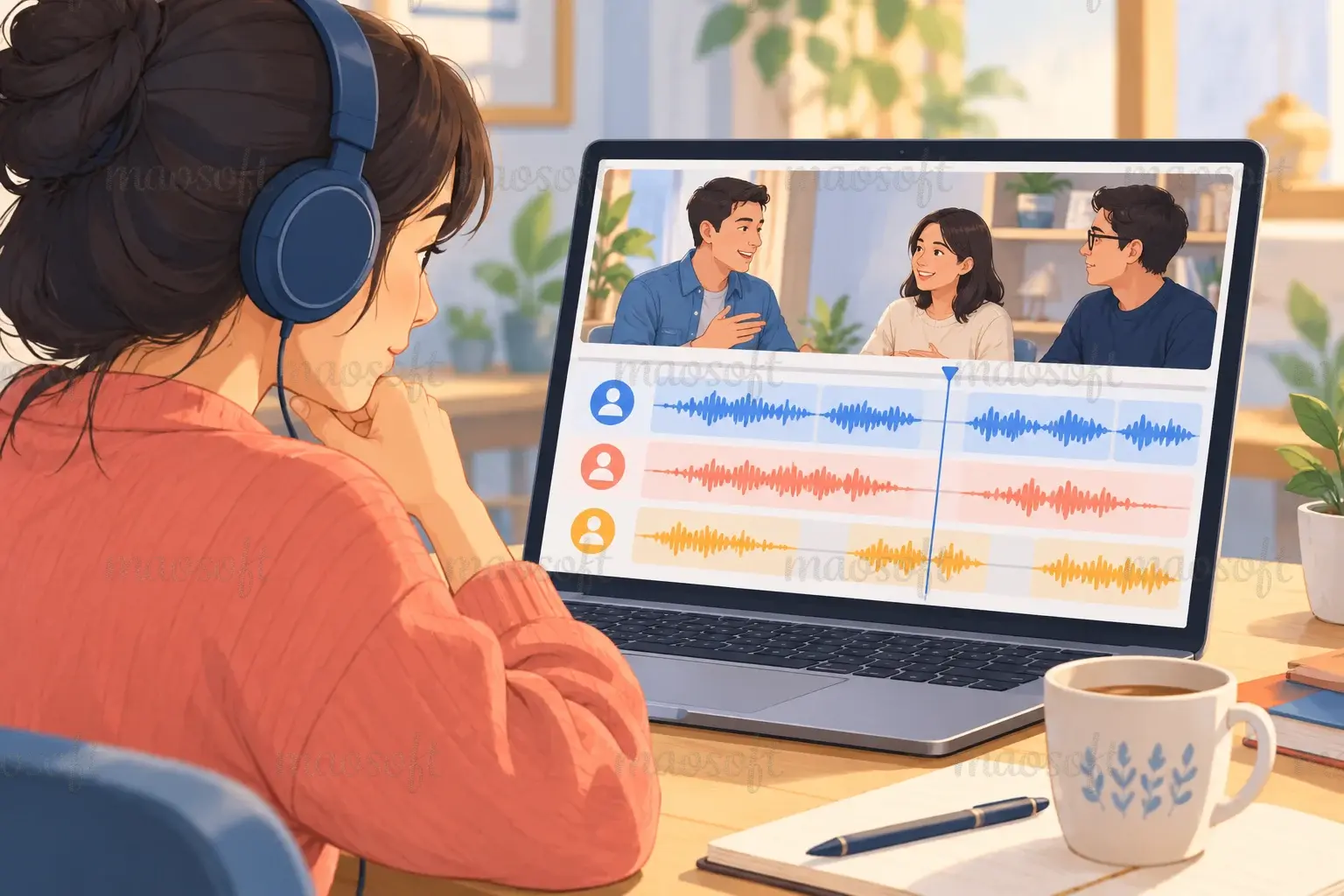 Minh họa: âm thanh mang theo người nói và thời điểm
