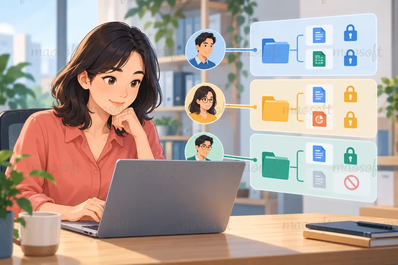 Minh họa: quyền truy cập phải theo người đang hỏi