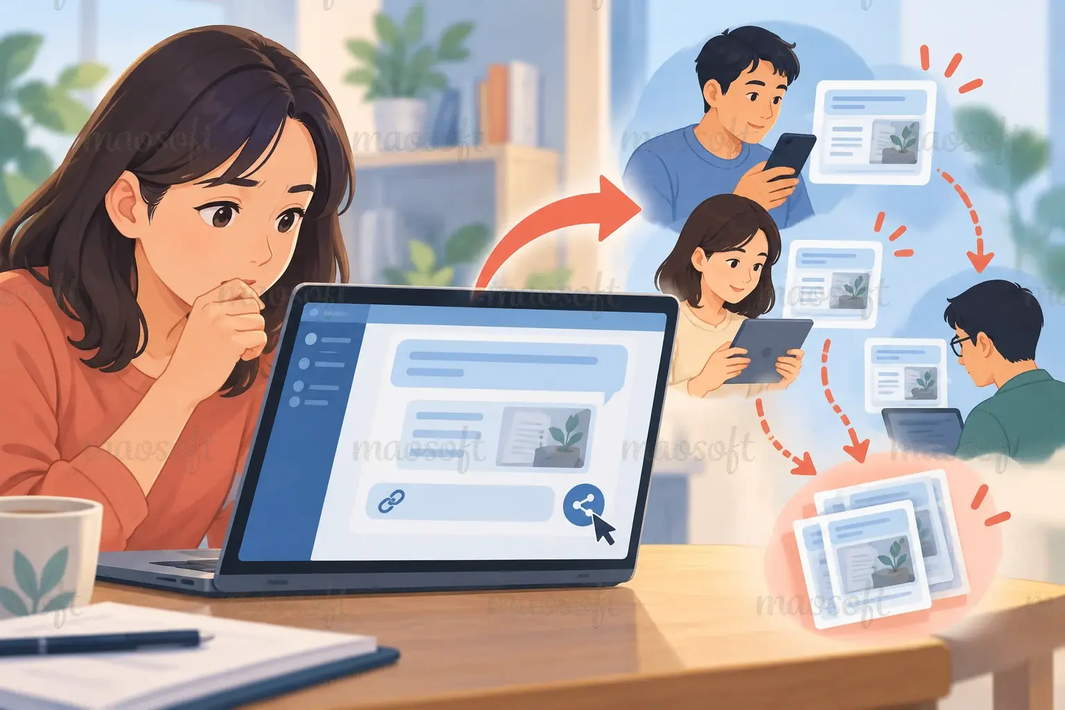 Minh họa: chia sẻ đường dẫn cũng có thể làm lộ nội dung