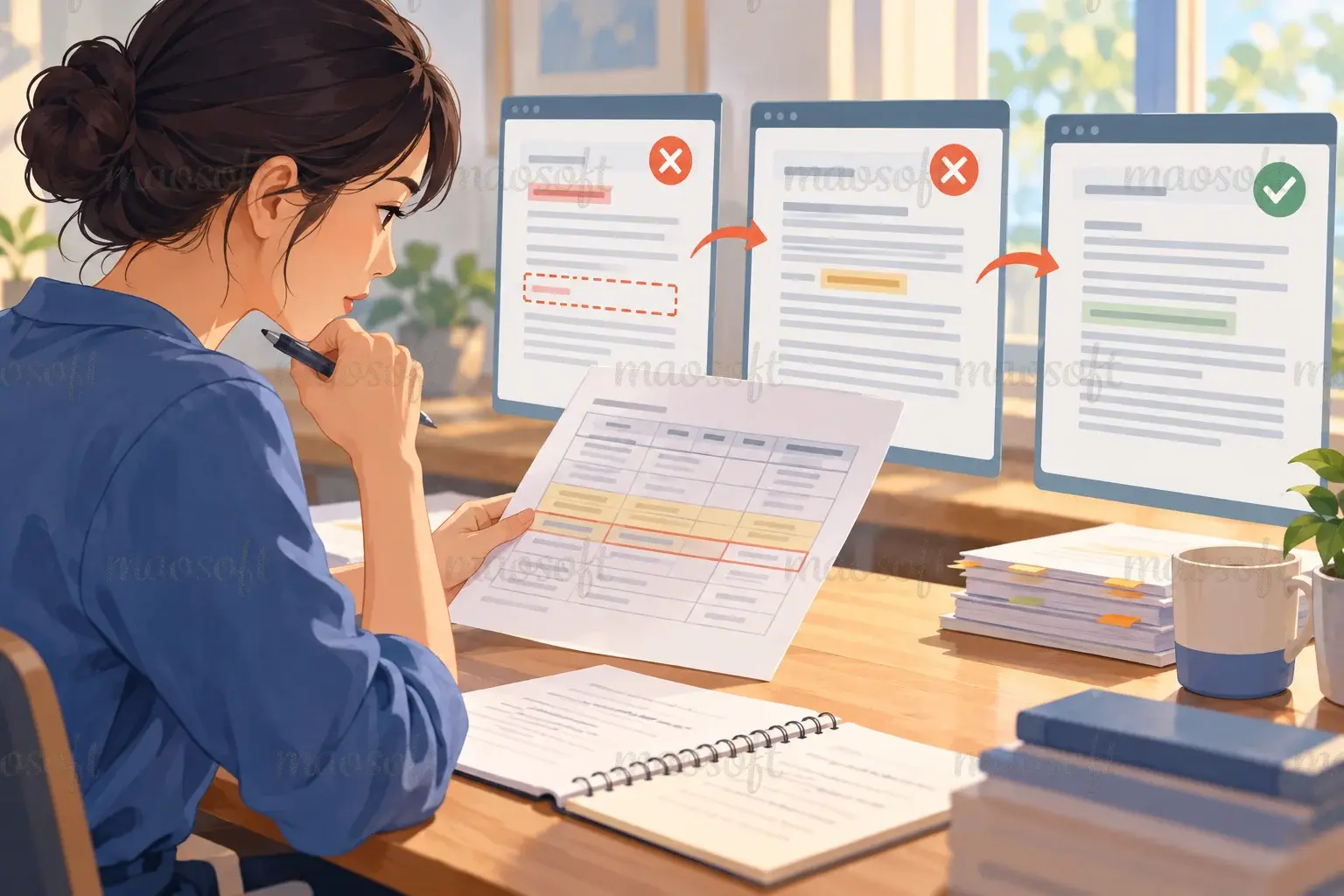 Minh họa: chấm lỗi bằng việc đọc lại, không chỉ nhìn phần trăm