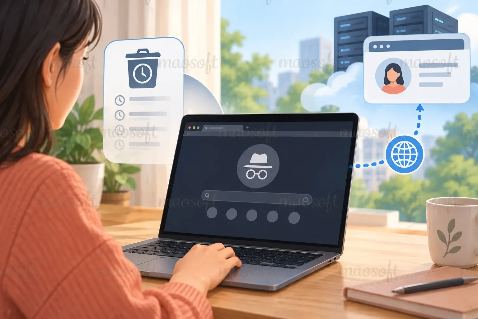 Minh họa: Phân biệt dữ liệu trên máy với hoạt động trên mạng