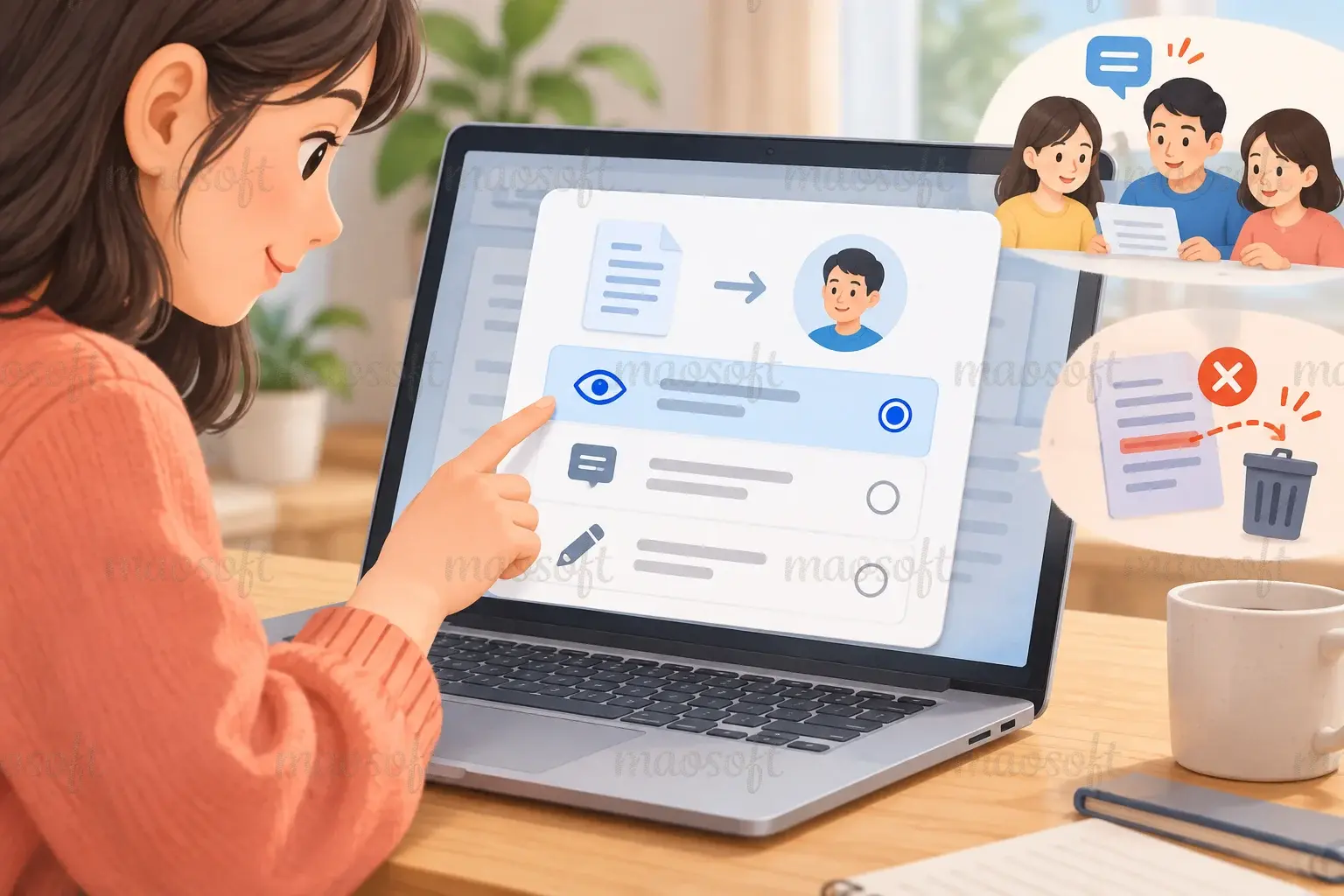 Minh họa: Quyền xem khác quyền sửa
