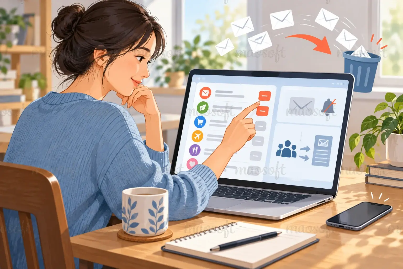 Minh họa: Dọn nguồn gây ồn trước khi dọn từng thư