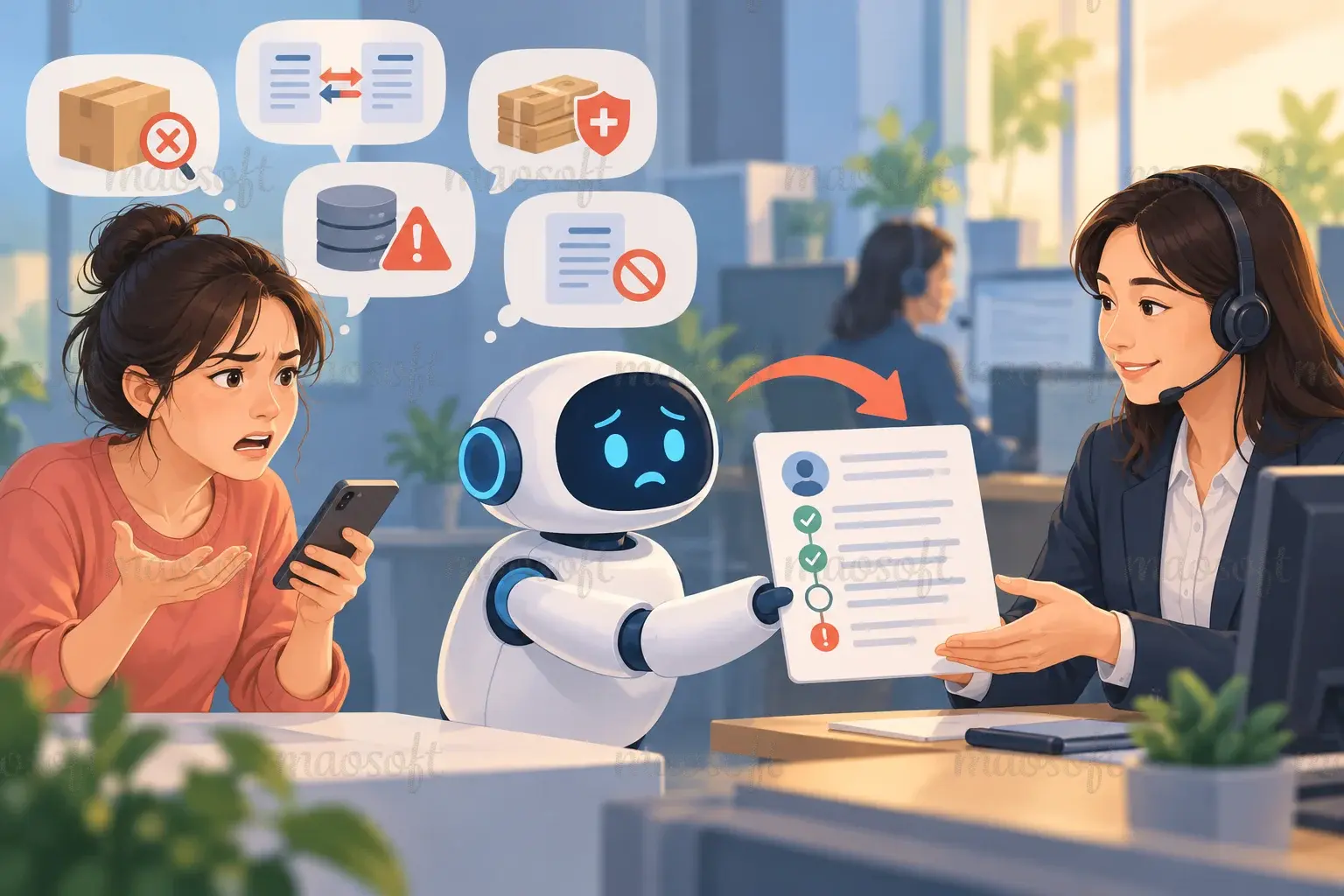 Minh họa: khi nào agent nên dừng và gọi nhân viên?