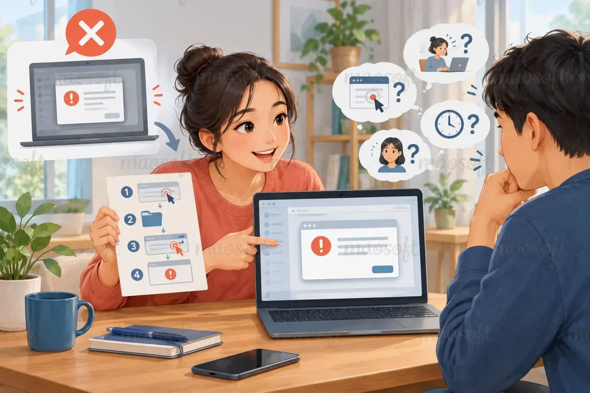 Chụp màn hình báo lỗi sao cho người nhận biết đường xử lý