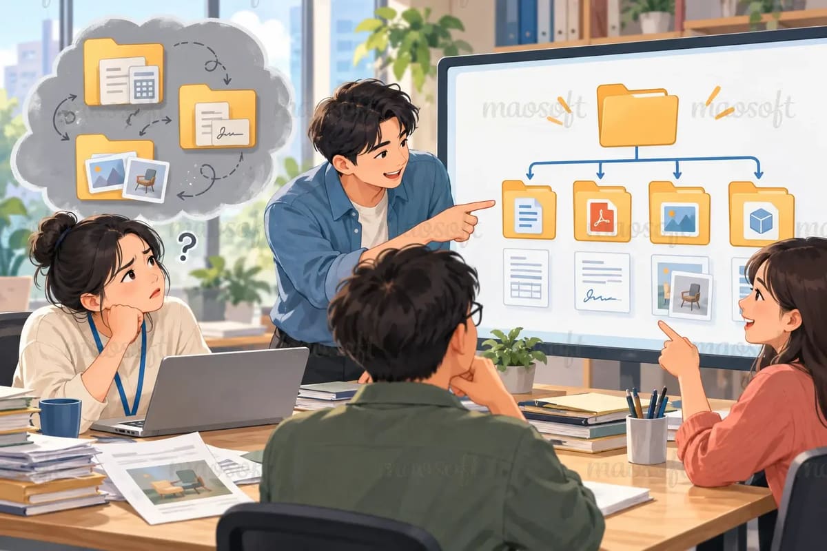 Sắp xếp thư mục chung để người mới cũng tìm được tài liệu