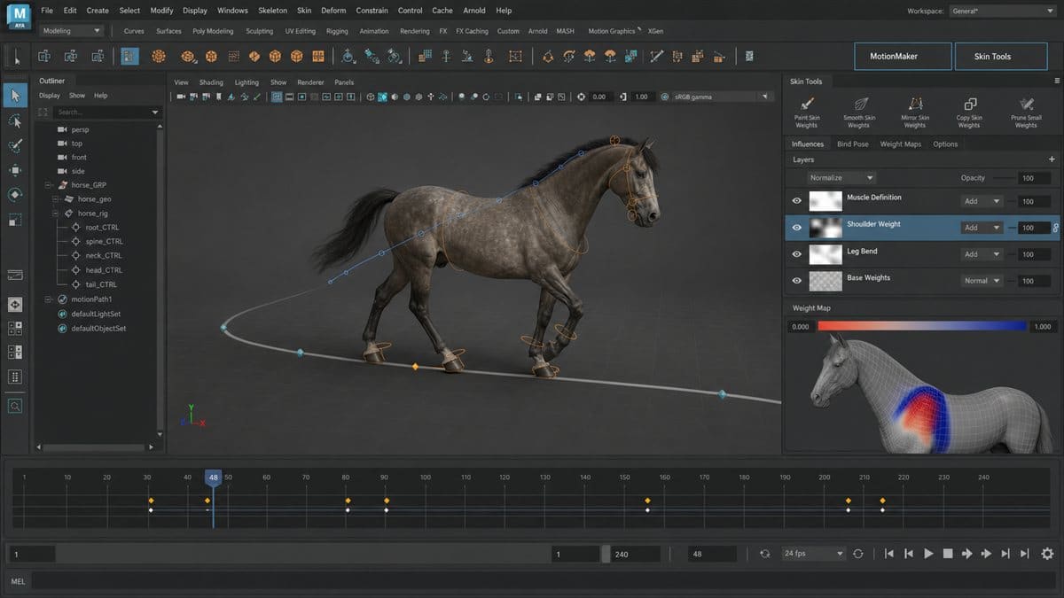 MotionMaker và Skin Tools mới trong Autodesk Maya